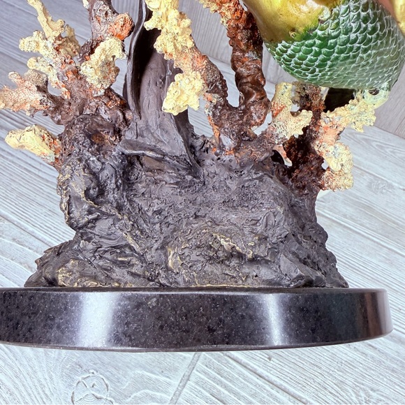 SPI gallery nautical brass mermaid dolphin coral reef candle holder figurine - Picture 15 of 16